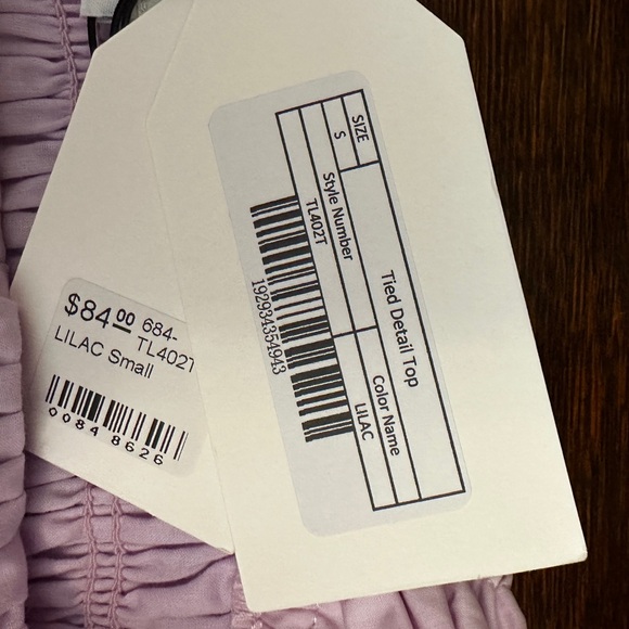 English Factory Lilac Tied Detail Bow Top Shirt Small NWT - Picture 2 of 5